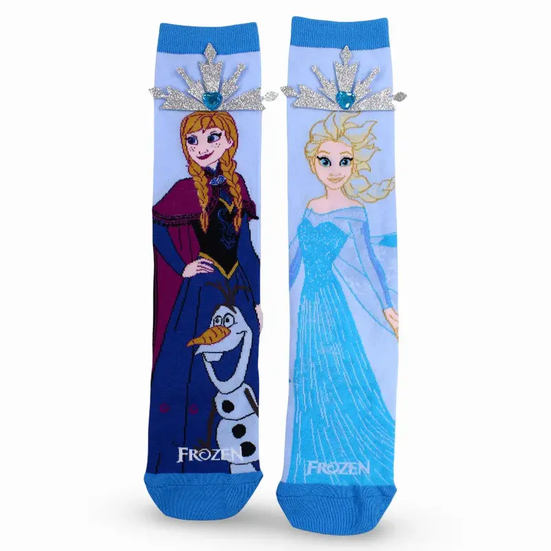 3D Girls Socks  Baby Blue with Frozen Design