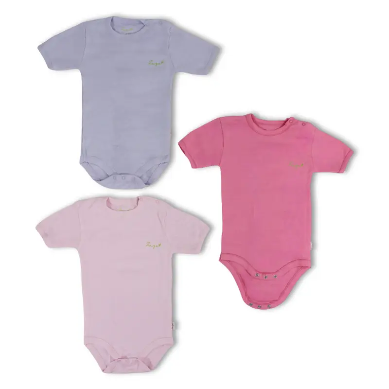 Baby Girls Cotton Short-Sleeved Bodysuit Multicolor  Pack Of 3