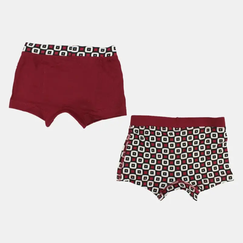 Pack of 2  Boys Cotton Boxer Shorts Maroon