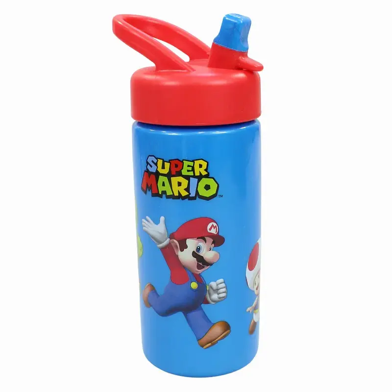 Stor Super Mario Sports Water Bottle with Straw and Built-in Handle 410ml