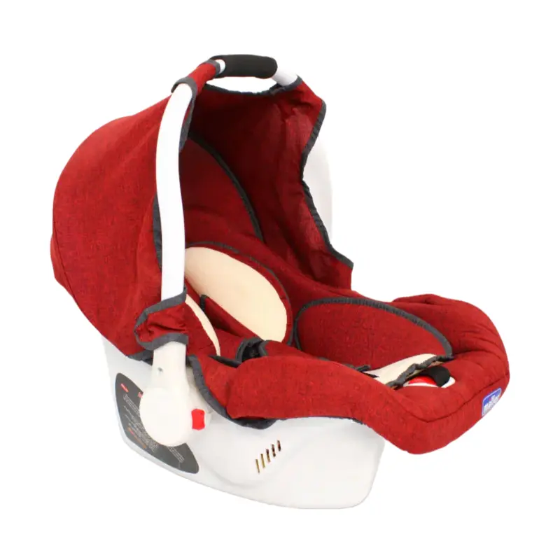 Burgundy & White Maller Baby Car Seat  Lightweight, Safe, and Practical