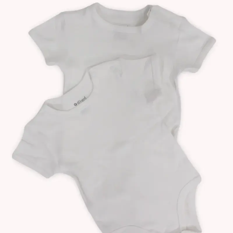 Pack Of 2 - White Short-Sleeved Underwear Bodysuit