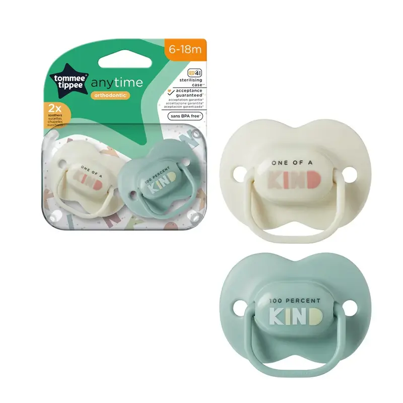 Tommee Tippee Anytime Silicone Pacifier Soother(6-18m) - 2Pcs