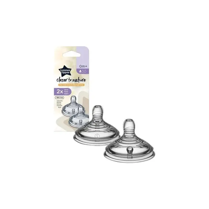 Tommee Tippee Closer to Nature Slow Flow Teats (0m+) - 2Pcs