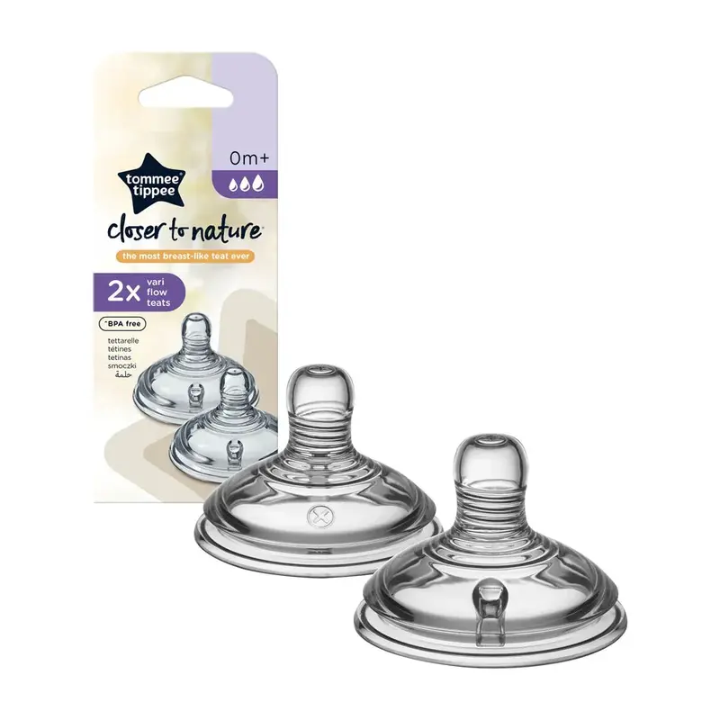 Tommee Tippee Closer to Nature Vari Flow Teats (0m+) - 2Pcs