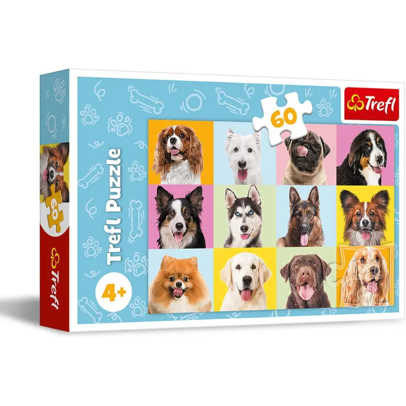 Trefl Cute Dogs Puzzle - 60 Pcs