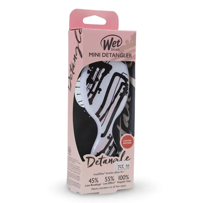 Wet Brush Detangling Squirt Hair Brush - Pink Lines Watercolor Motif
