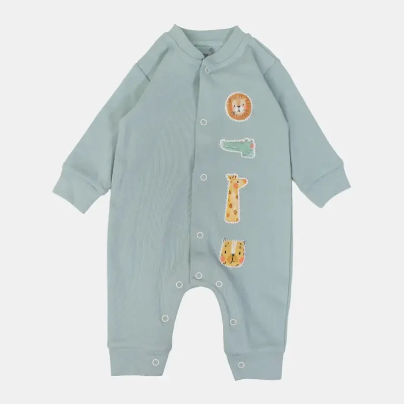 Baby Boys' Cotton Long-Sleeved Footless Onesie