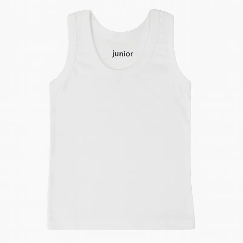 Boys Cotton Sleeveless Undershirt  White (Sporty Strap Design)