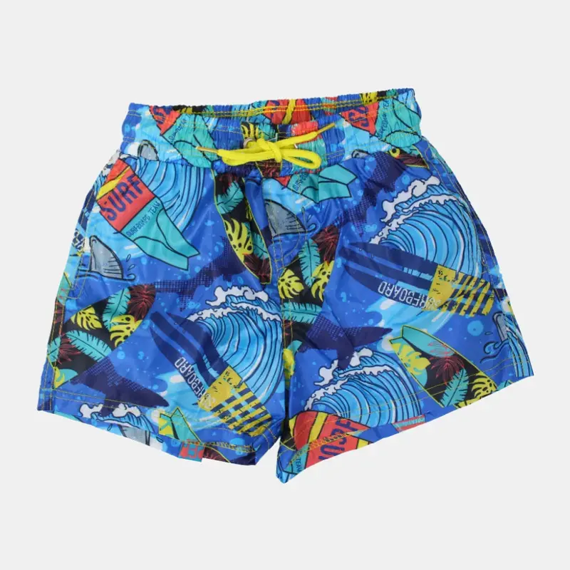 Boys' Swim Shorts  Blue "Super Surf" Design