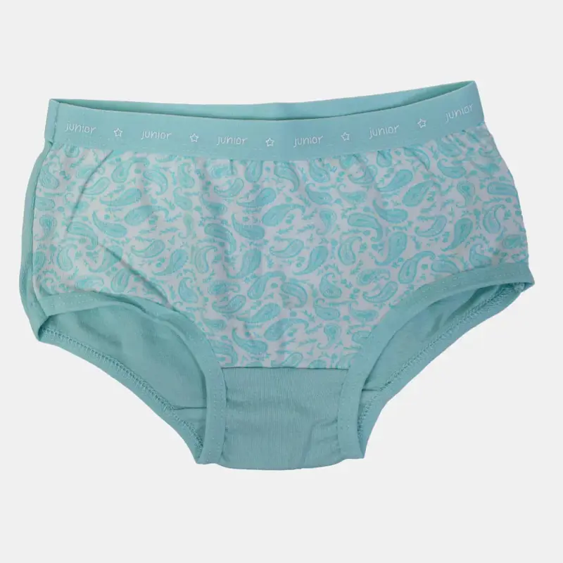 Girls Cotton Panties  Aqua Floral Design