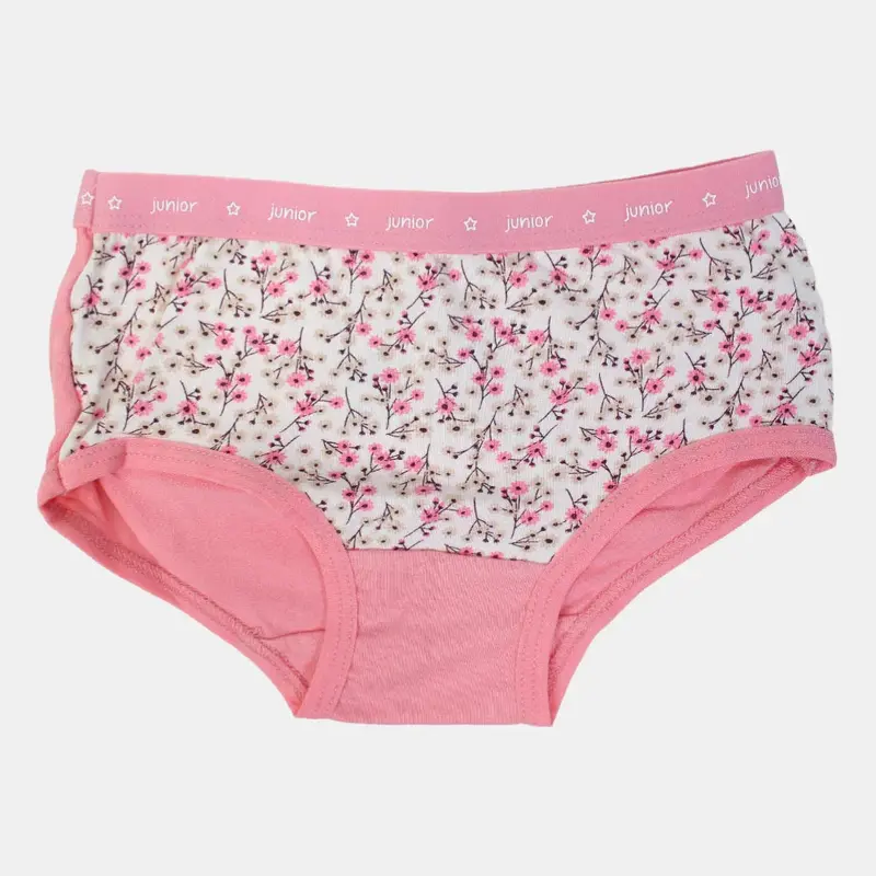 Girls Cotton Panties  Pink Floral Design