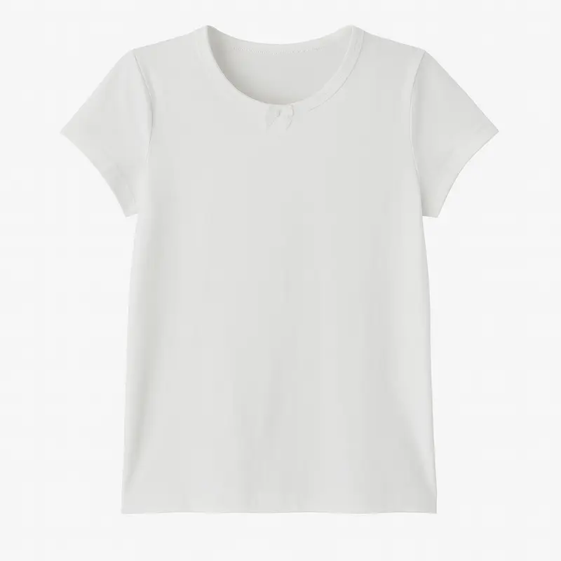 Girls Cotton Short-Sleeved Undershirt  White