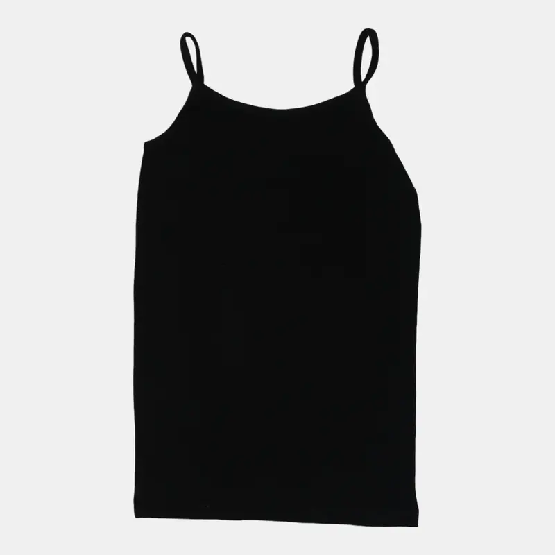 Girls Cotton Sleeveless Undershirt  Black