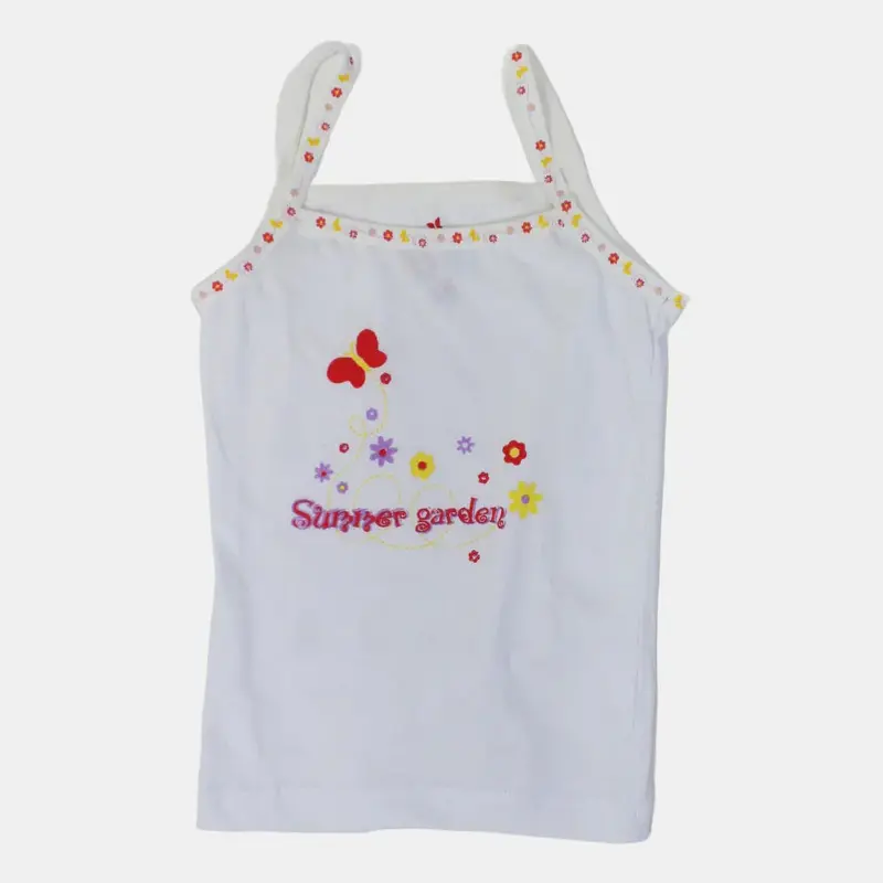 Girls Sleeveless Undershirt  White