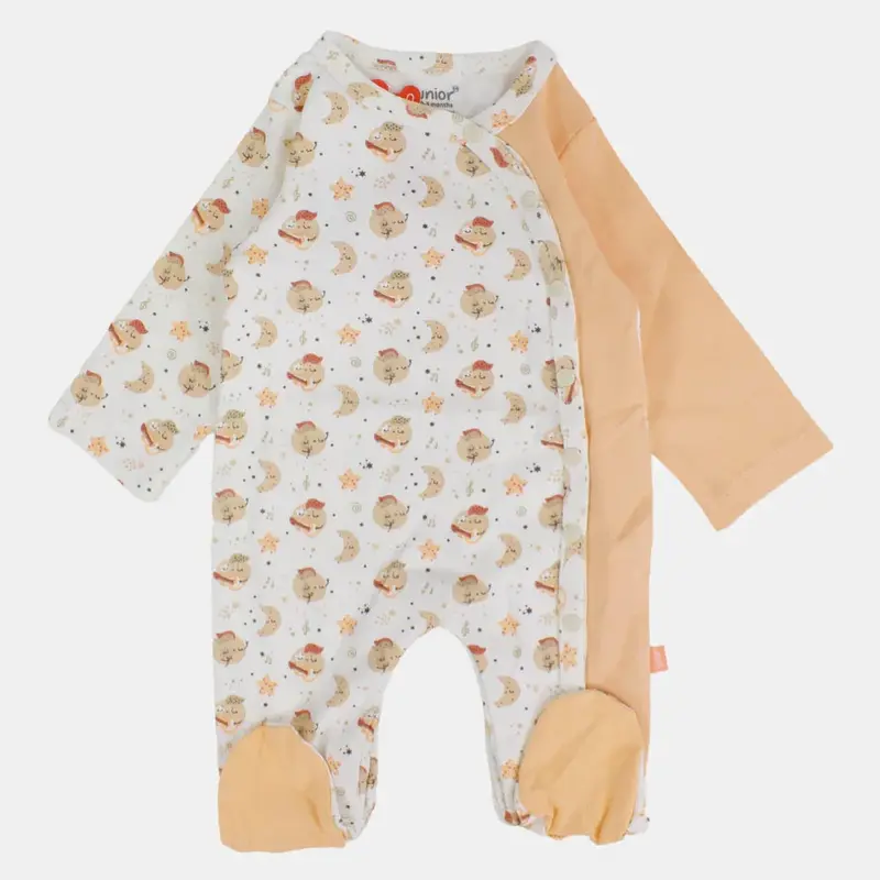 Musical Orange Long-Sleeved Baby Footie