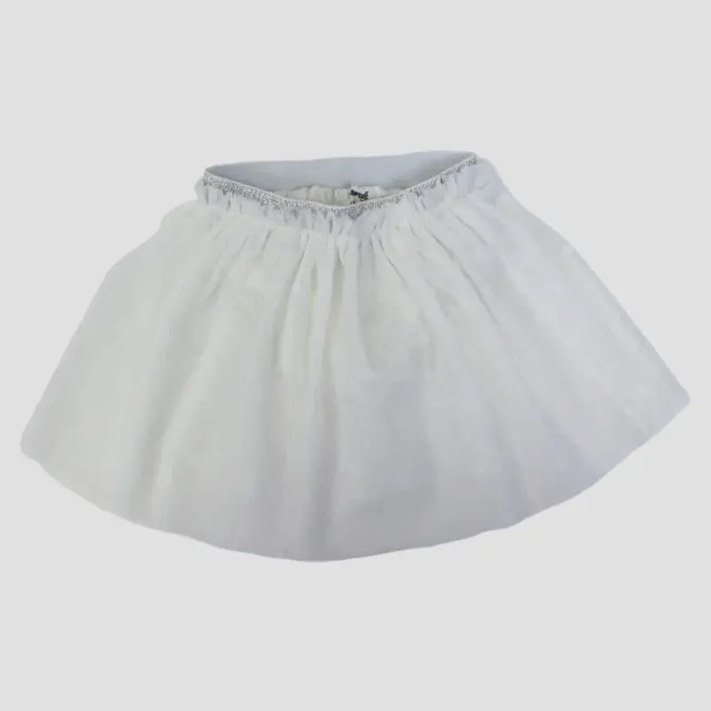 Off-White Ruffled Tulle Skirt
