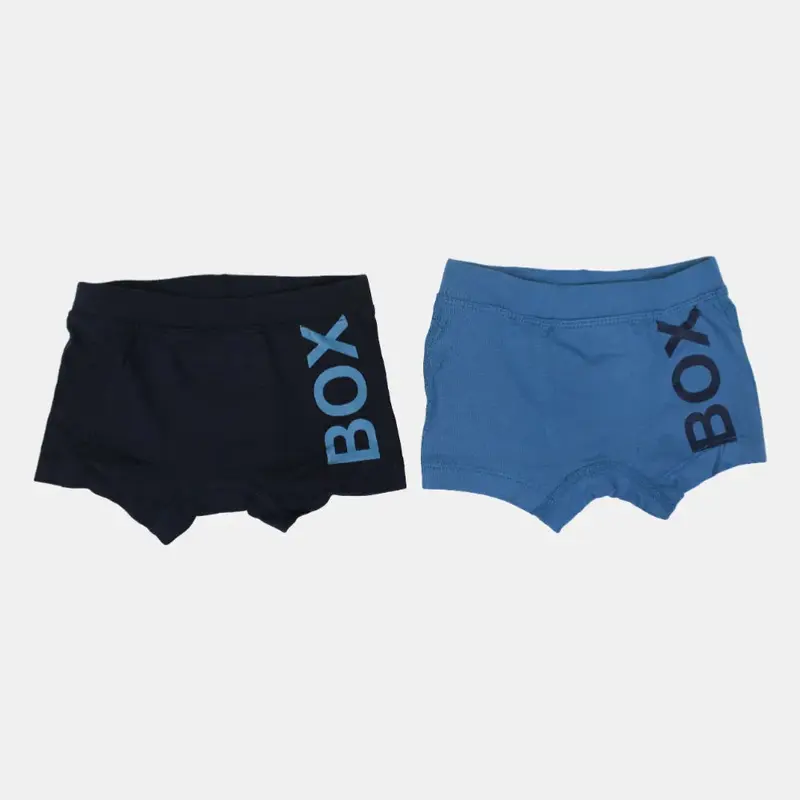 Pack of 2  Boys Cotton Boxer Shorts & Petrol & Navy