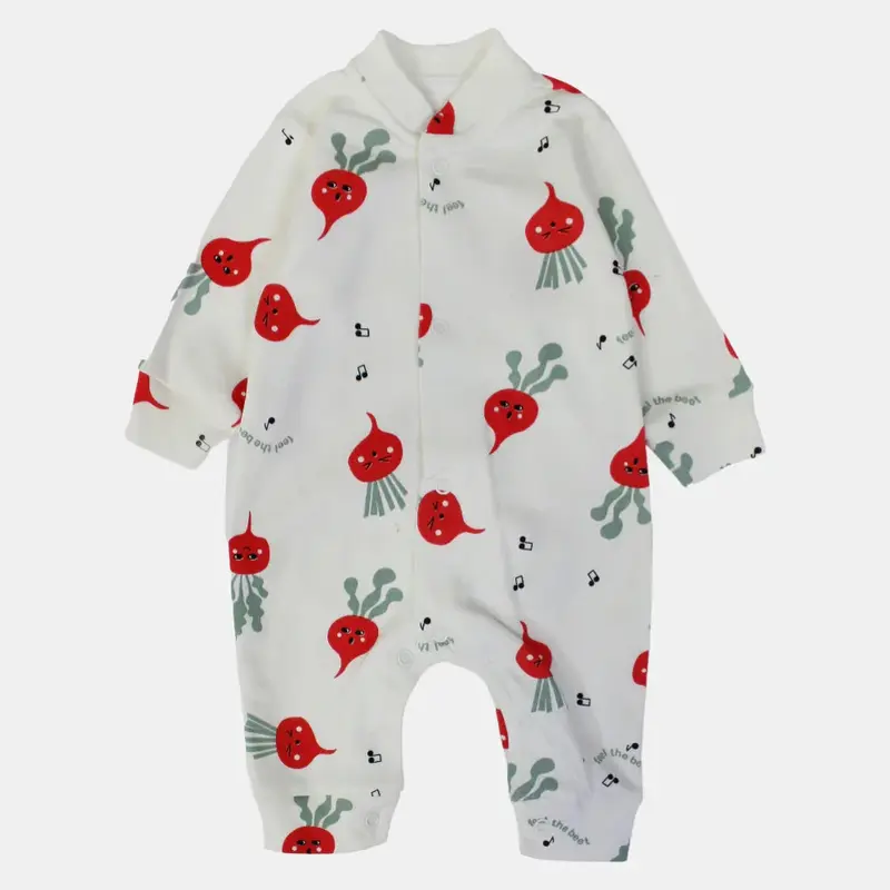 Red Radish Long-Sleeved Footless Onesie