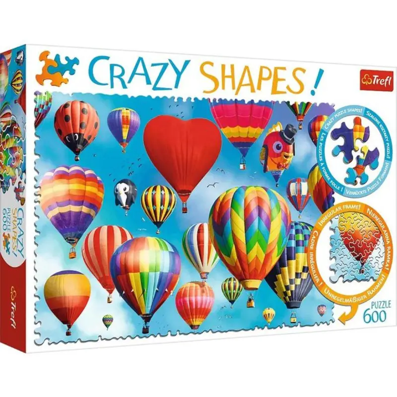 Trefl 600-Piece Crazy Shape Jigsaw Puzzle  Colorful Balloons