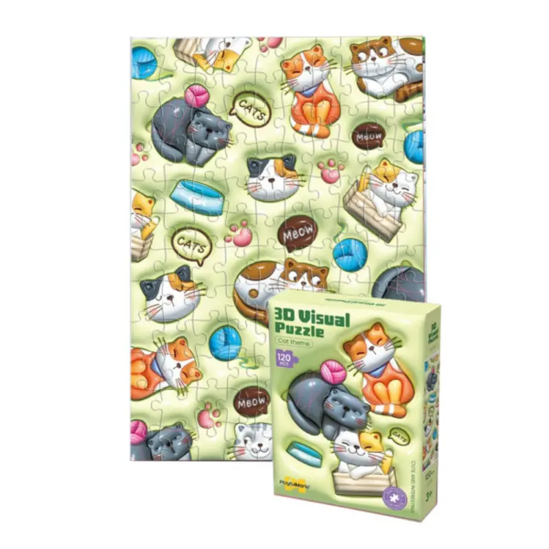 3-D Visual Puzzle - Cat Theme