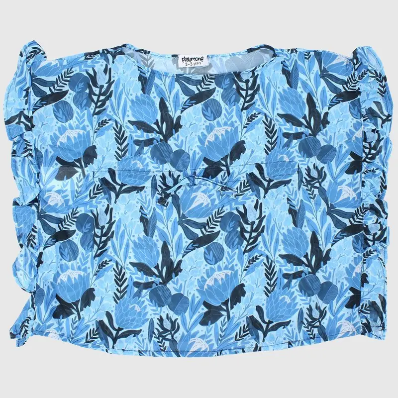 Blue Flowery Cache Maillot