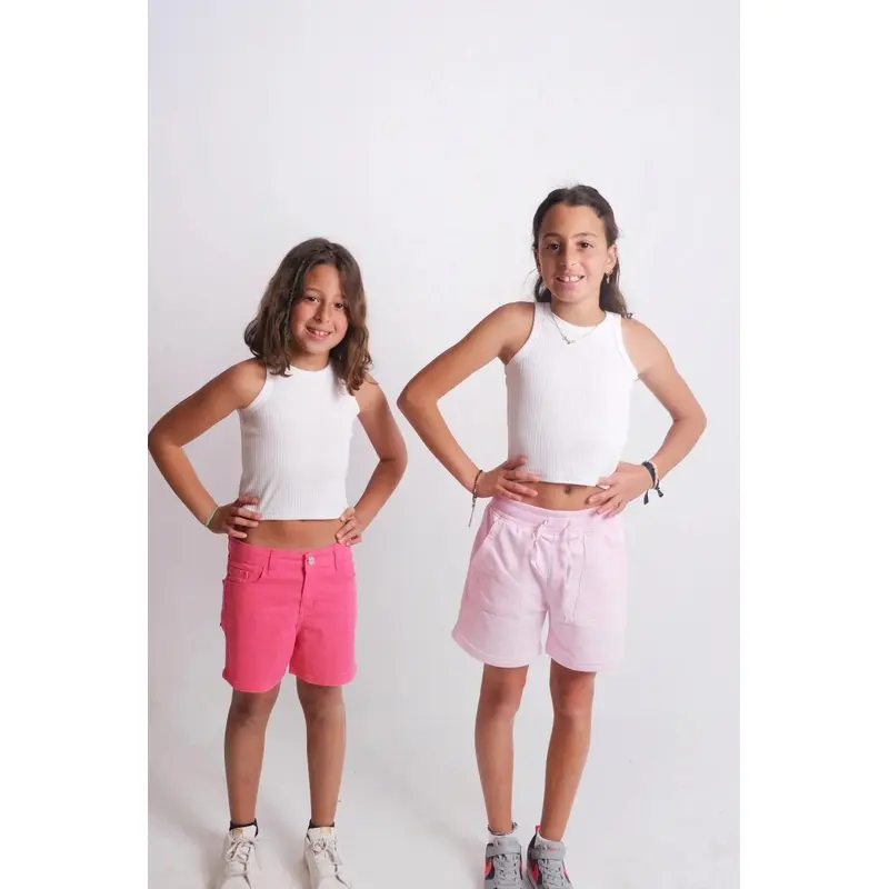 Fuchsia Gabardine Shorts