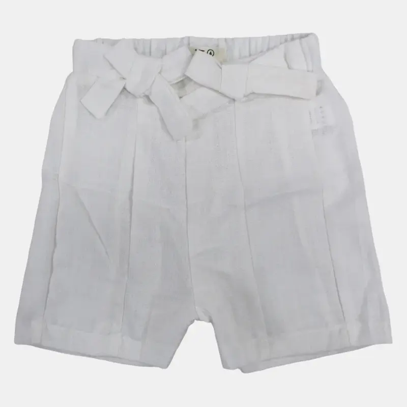 Girls Linen Shorts  Bow Details