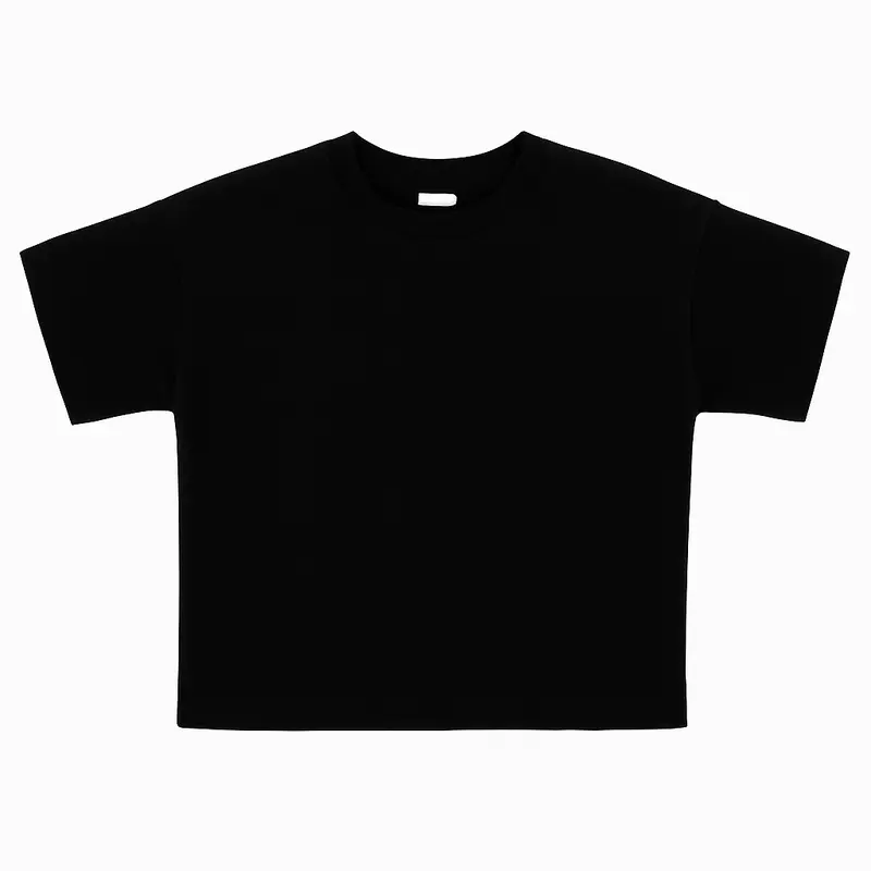 Unisex Kids Black Oversized T-Shirt  Cotton