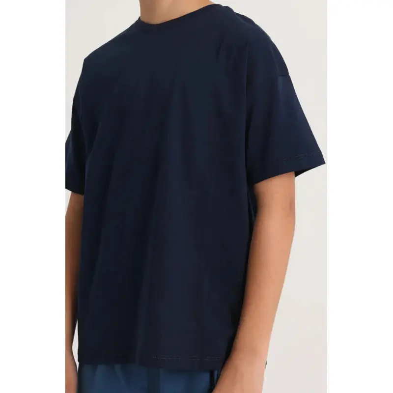 Unisex Kids' Navy Oversized T-Shirt  Cotton