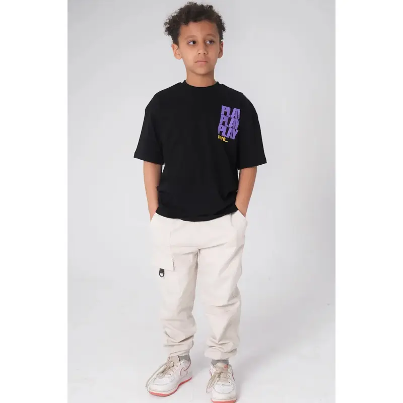 Unisex "PLAY PLAY PLAY MORE" Short-Sleeved T-Shirt  Black