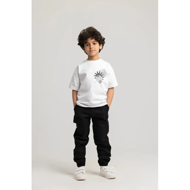 Unisex Short-Sleeved Cotton T-Shirt  White Minimalistic Poster