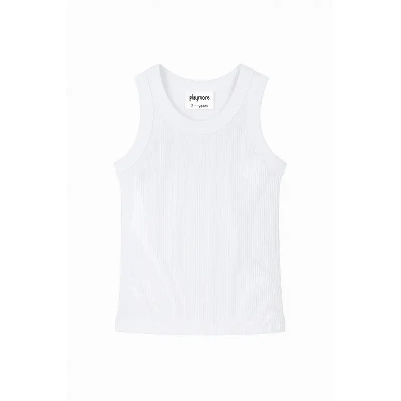 White Ribbed Tank Top