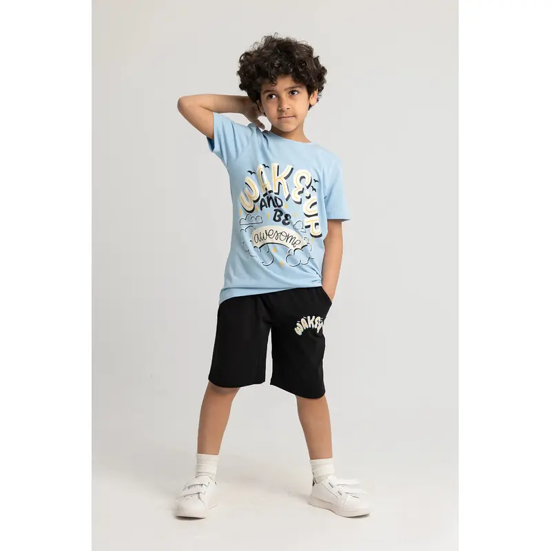 Boys Cotton Pajama Set - Wake Up Print
