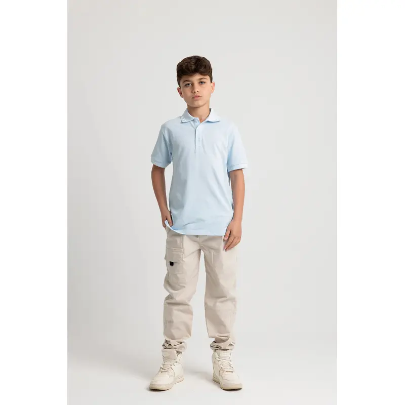 Boys Cotton Plain Polo Shirt