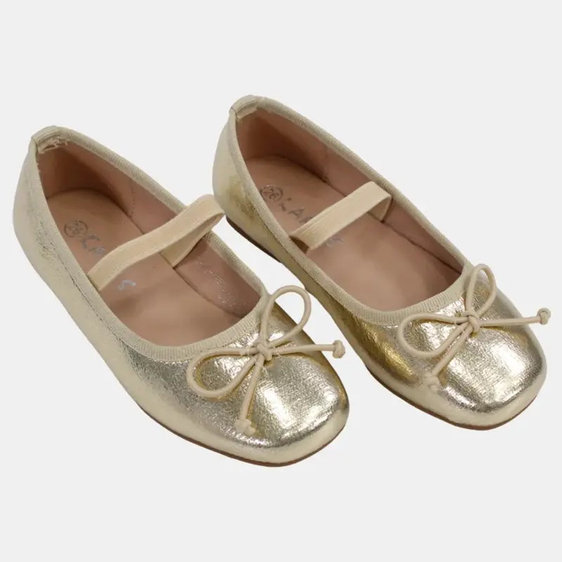 Girls Leather Ballerina Shoes - Shiny Colors