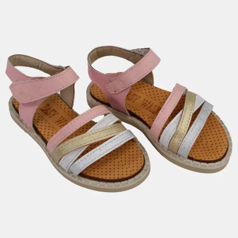 Girls Leather Sandals - Soft Colors