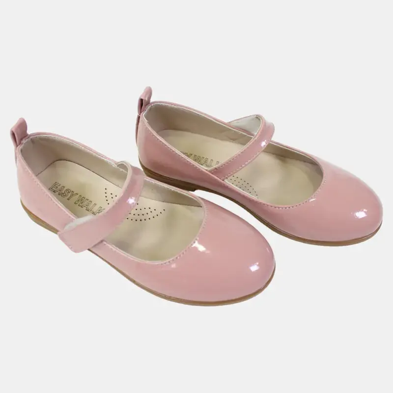 Girls Leather Shoes  Shiny Pink