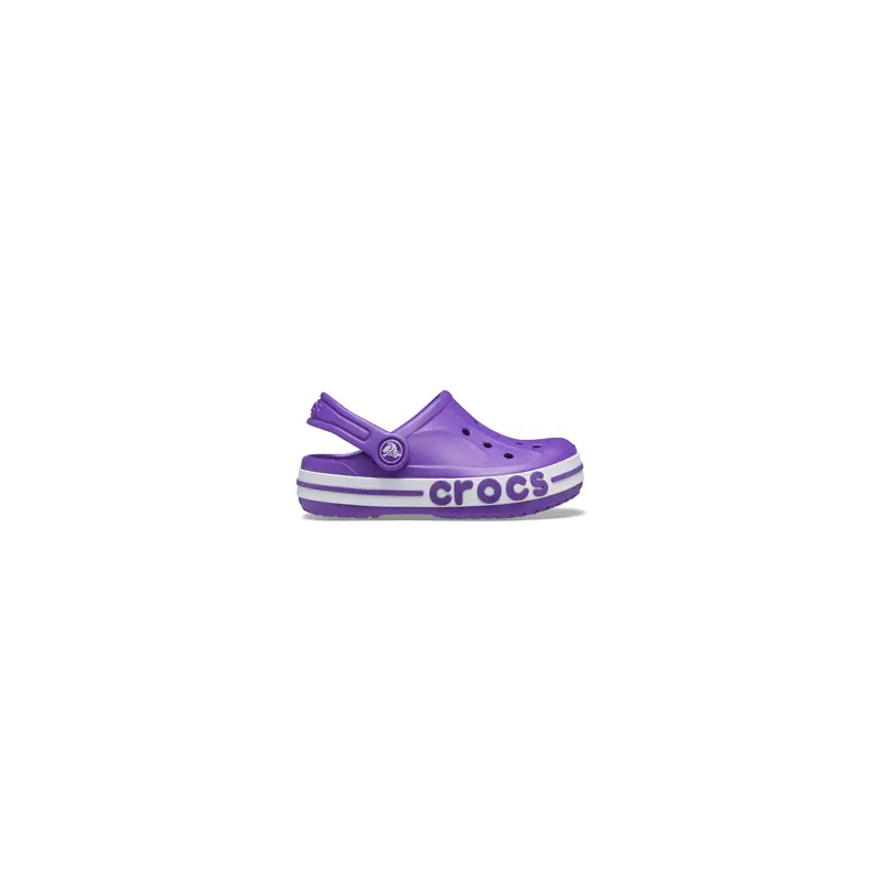 Girls Neon Purple Crocs Slippers
