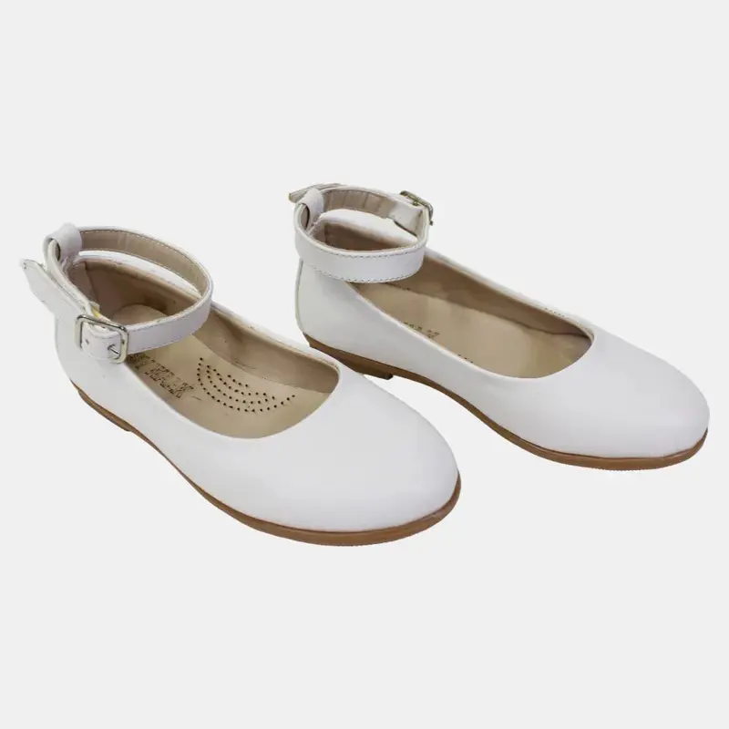 Girls White Leather Shoes