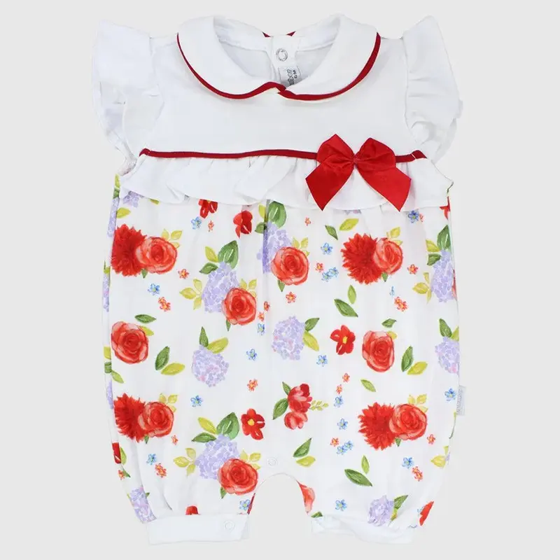Red Roses Sleeveless Romper