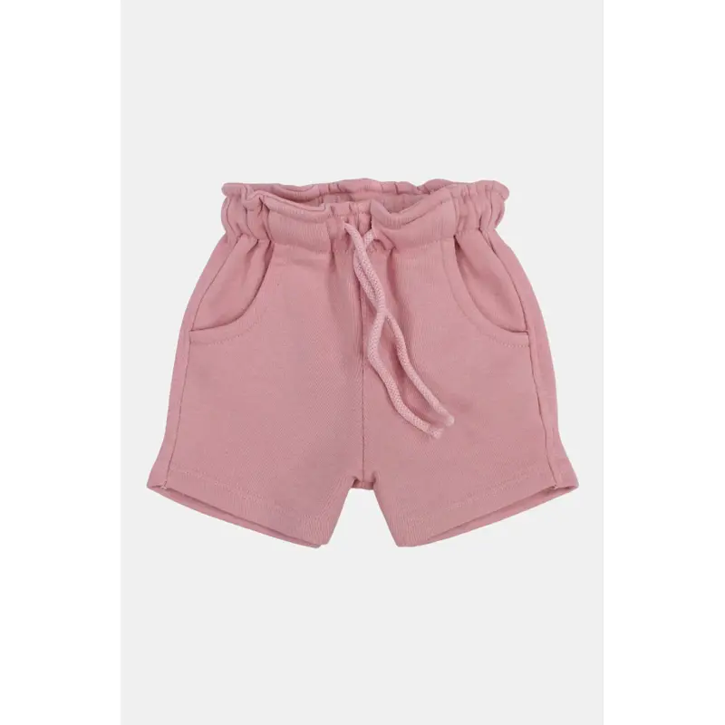 Unisex Baby Dusty Pink Cotton Shorts