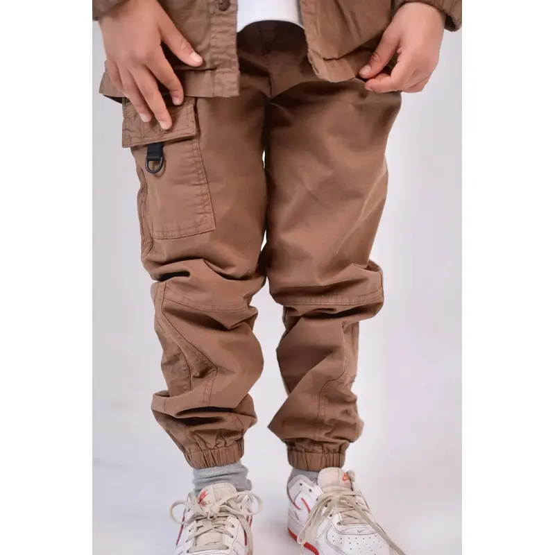 Unisex Kids Brown Outdoor Gabardine Pants