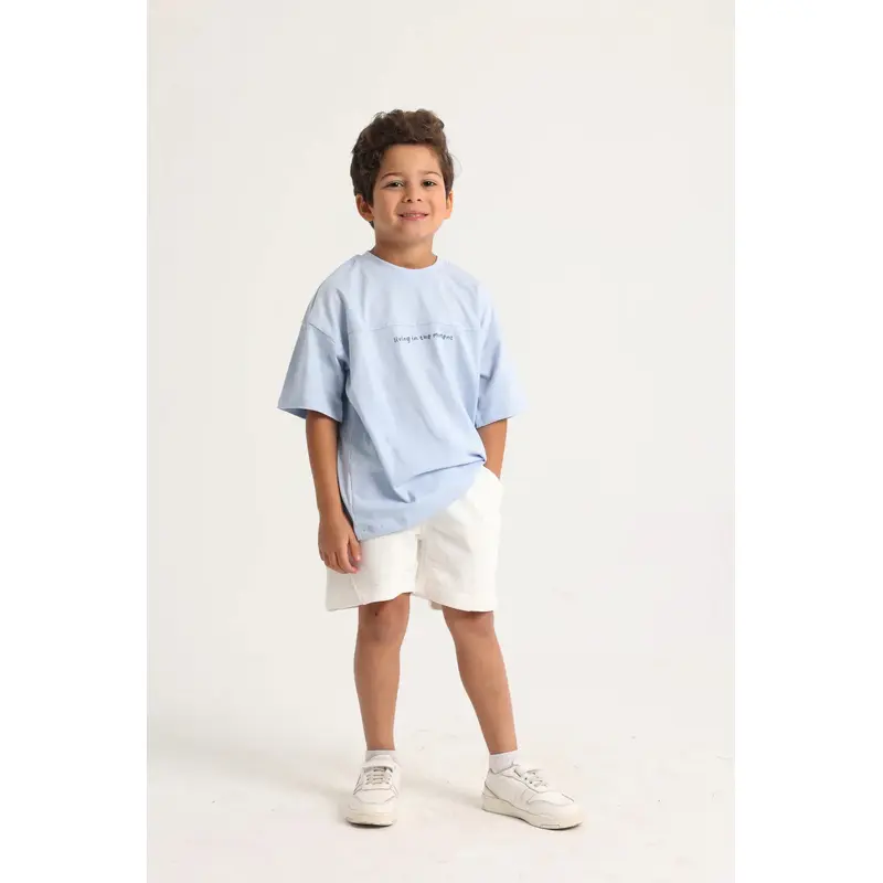 Unisex Kids Cotton T-Shirt  Baby Blue "Living in the Moment"