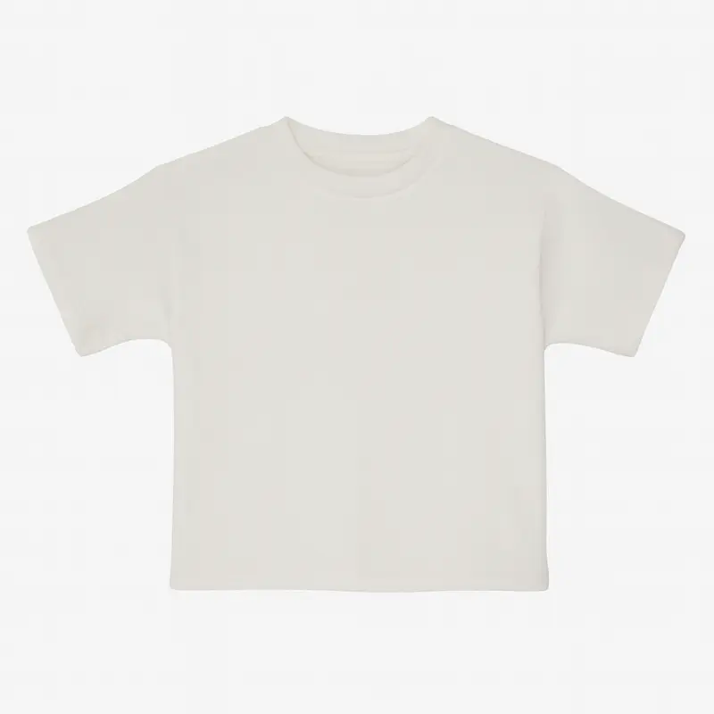 Unisex Oversized Short Sleeved Basic TShirt Plain Off-White