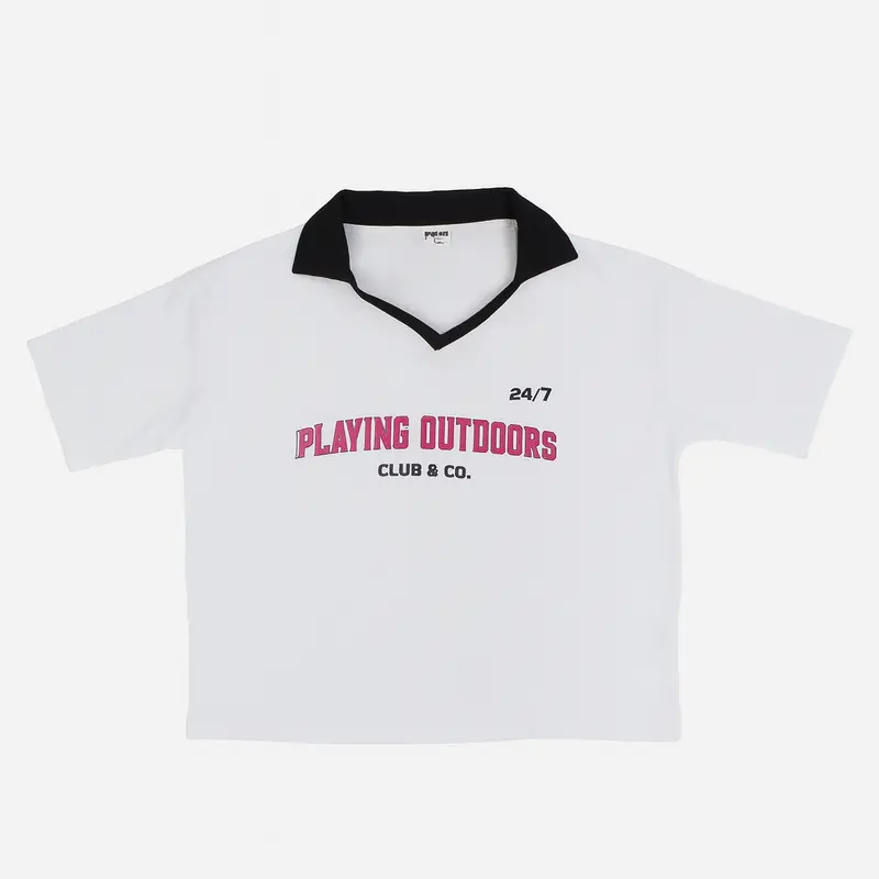 Unisex White "PLAYING OUTDOORS" T-Shirt