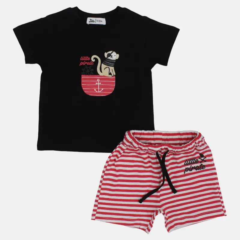 Baby Boys 2-Piece Outfit Set  Little Pirate (Black)