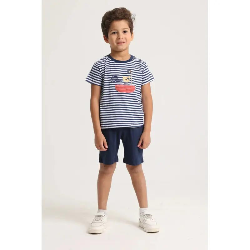 Baby Boys 2-Piece Outfit Set  Little Pirate (White/Navy)