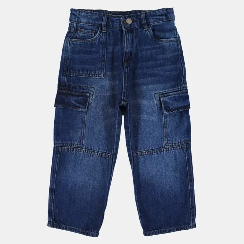 Boys Cargo Jeans  Dark Wash