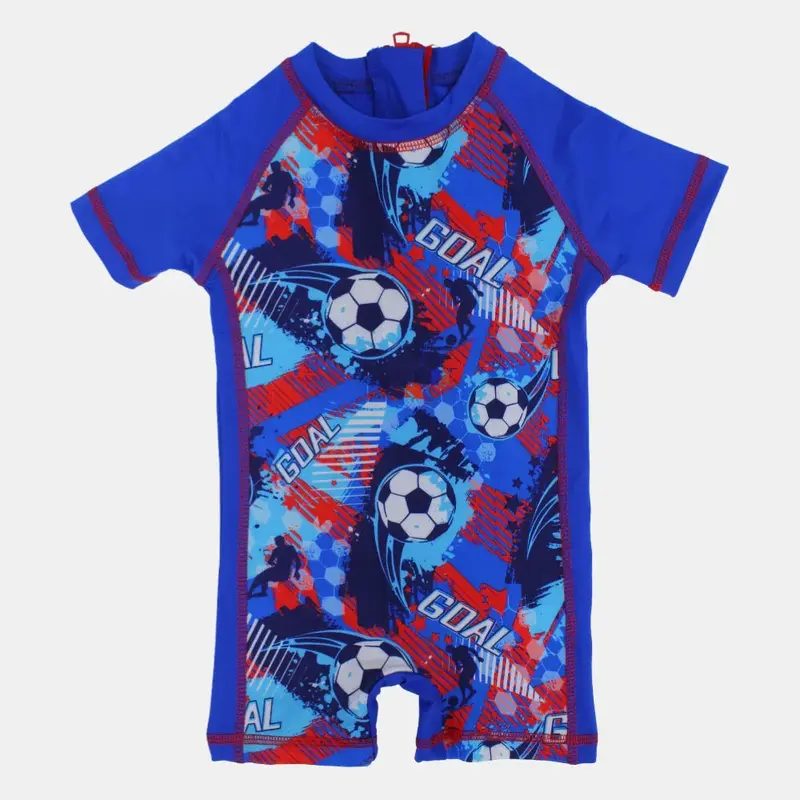 Boys Swimsuit Overall  Goal Print